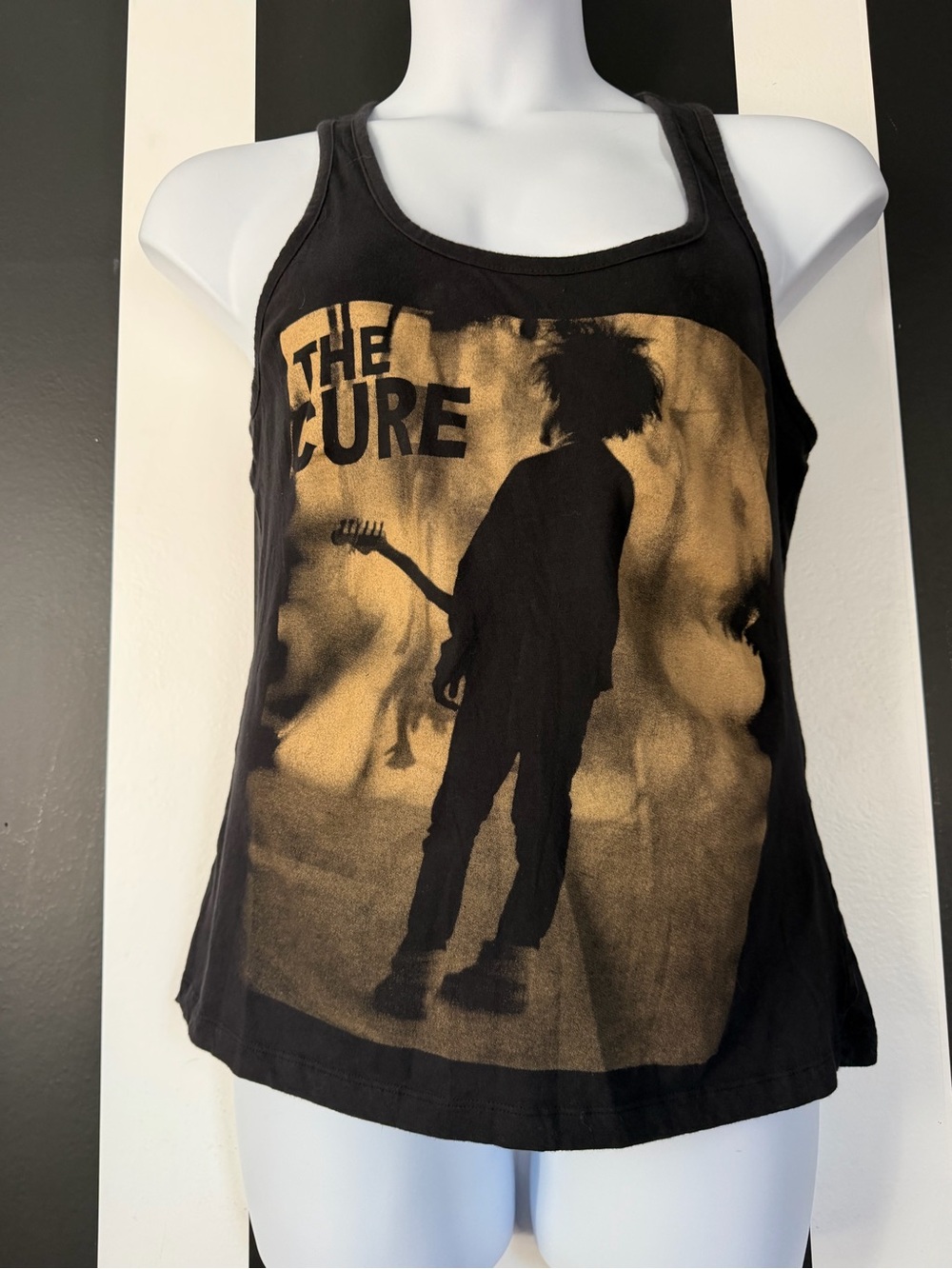 Classic Black Graphic Robert Smith The Cure Band Racerback Tank Top - SZ XL